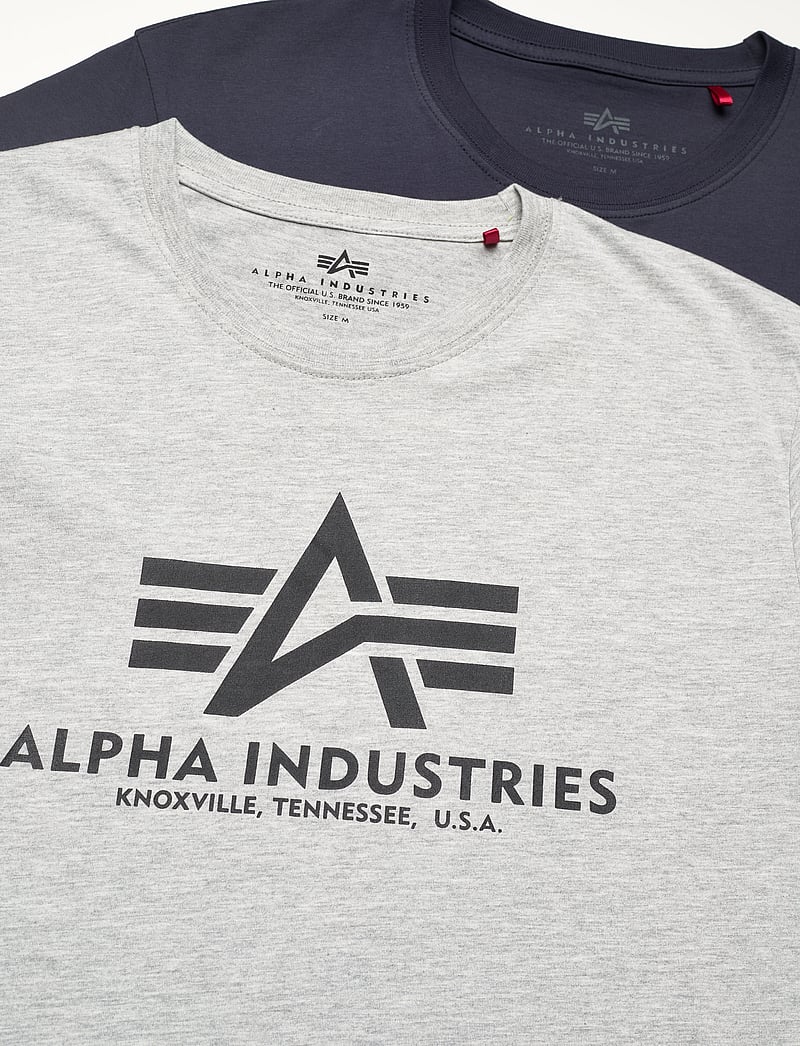 Alpha Industries - Basic T 2 Pack - kurzärmelig - grey.heat/rep.blue - 3