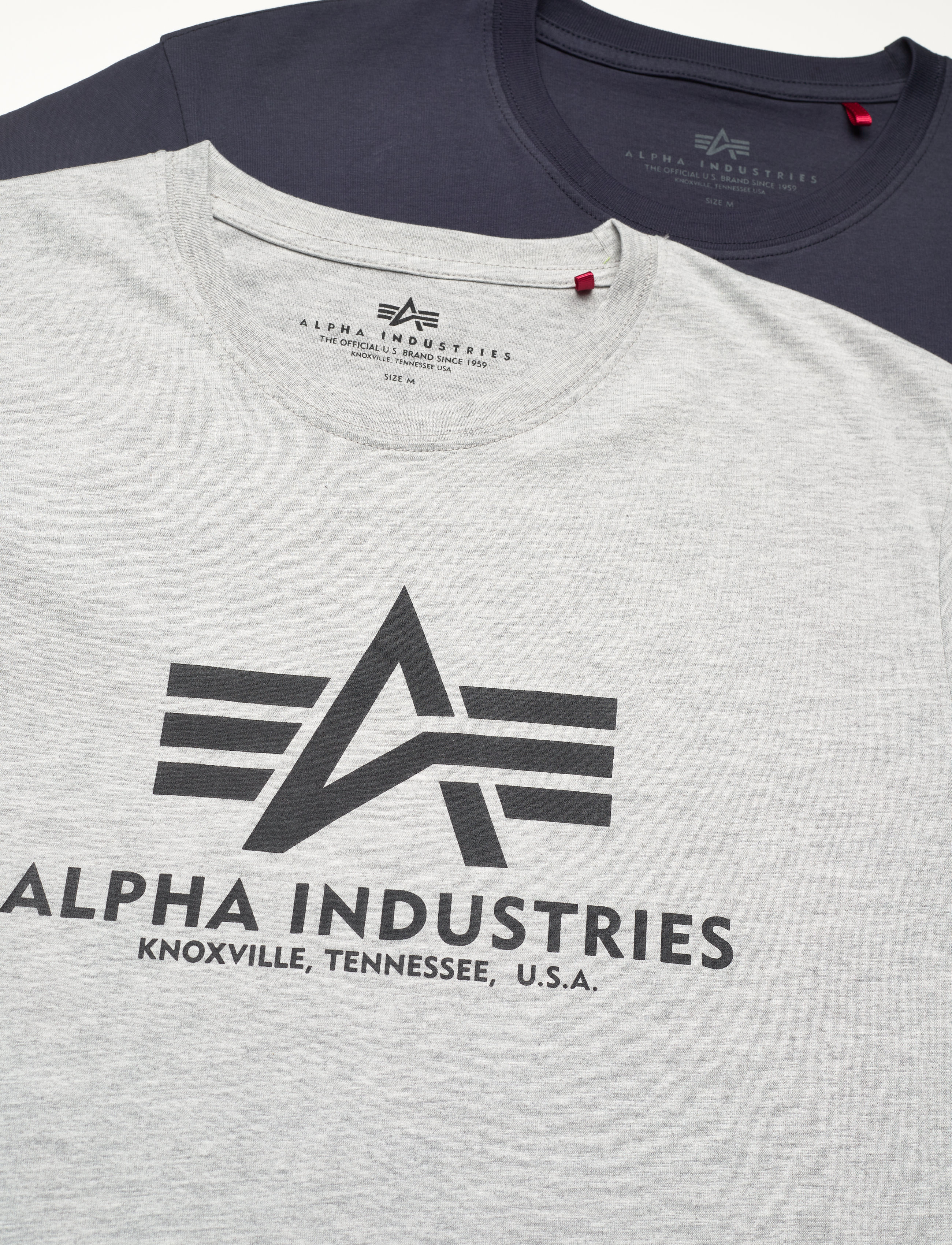 Alpha Industries - Basic T 2 Pack - short-sleeved t-shirts - grey.heat/rep.blue - 3