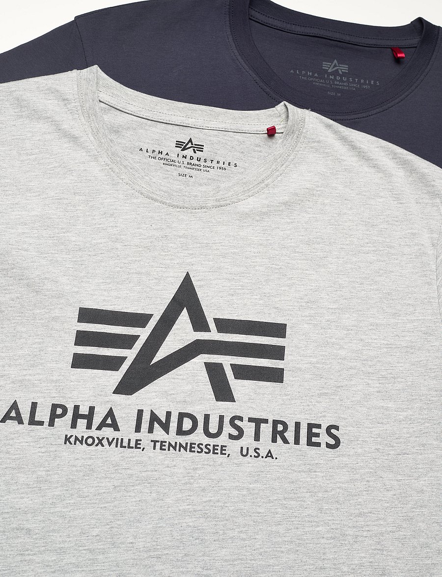 Alpha Industries - Basic T 2 Pack - kurzärmelig - grey.heat/rep.blue - 3