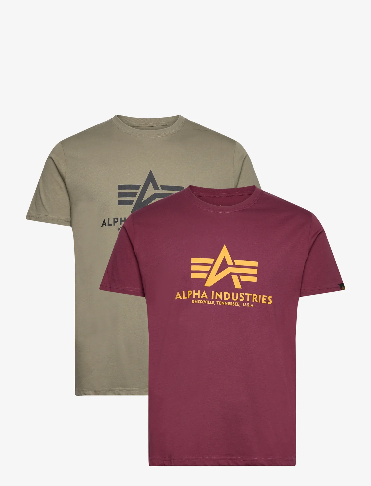 Alpha Industries - Basic T 2 Pack - short-sleeved t-shirts - olive/burgundy - 0