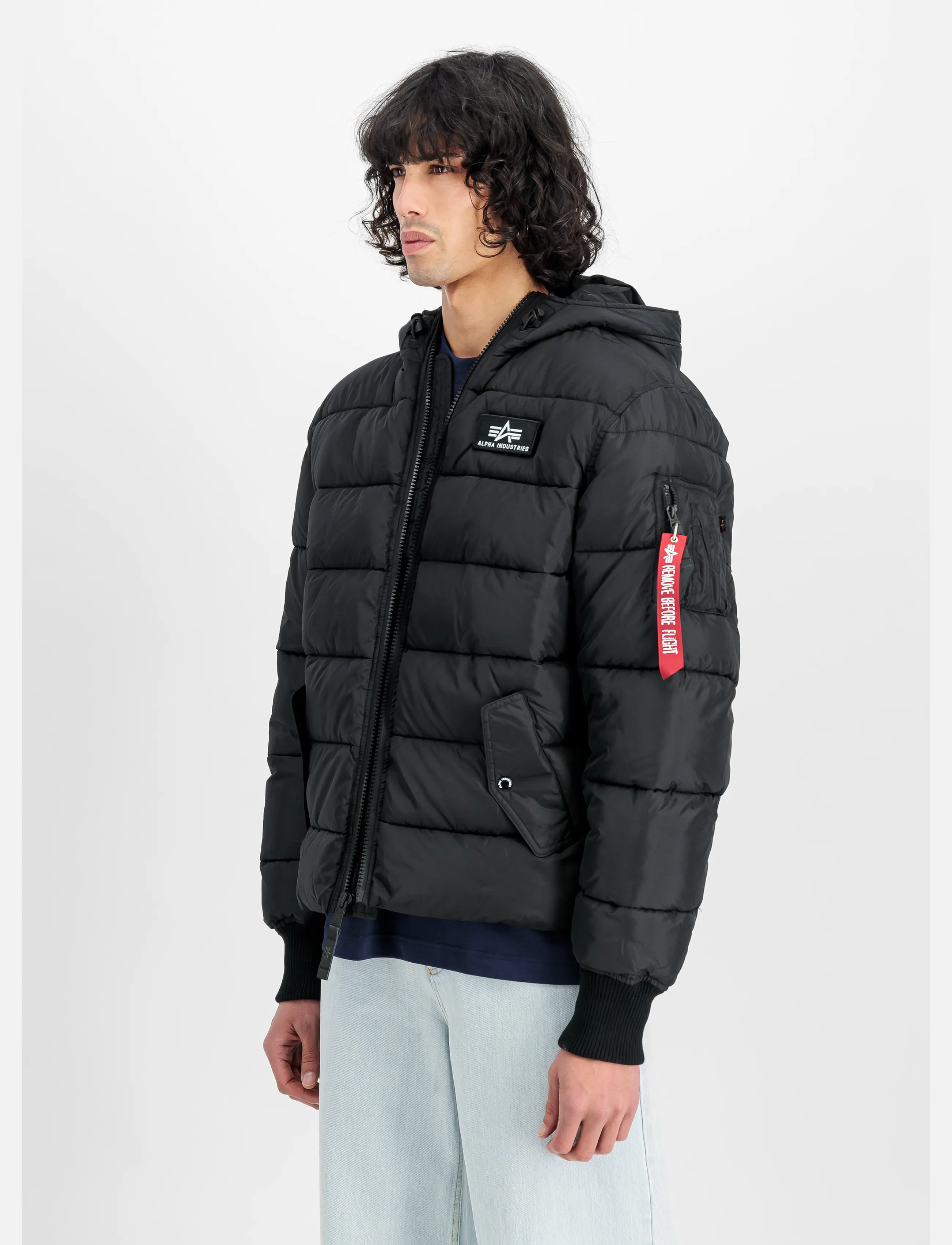 Alpha Industries Hooded Puffer Alpha FD - Winterjacken - BLACK / black
