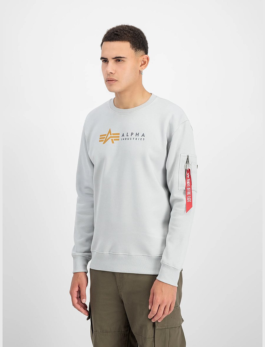 Alpha Industries - Alpha Label Sweatshirt - sweatshirts - pastel grey - 0