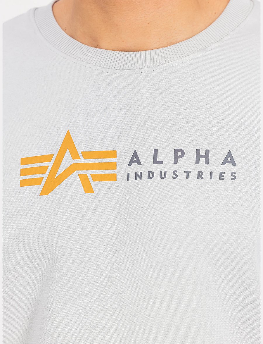 Alpha Industries - Alpha Label Sweatshirt - sweatshirts - pastel grey - 4