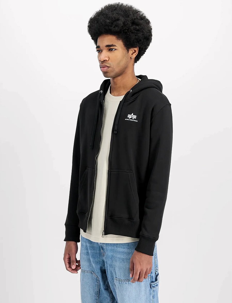 Alpha Industries - Basic Zip Hoodie SL - sweatshirts - black - 0