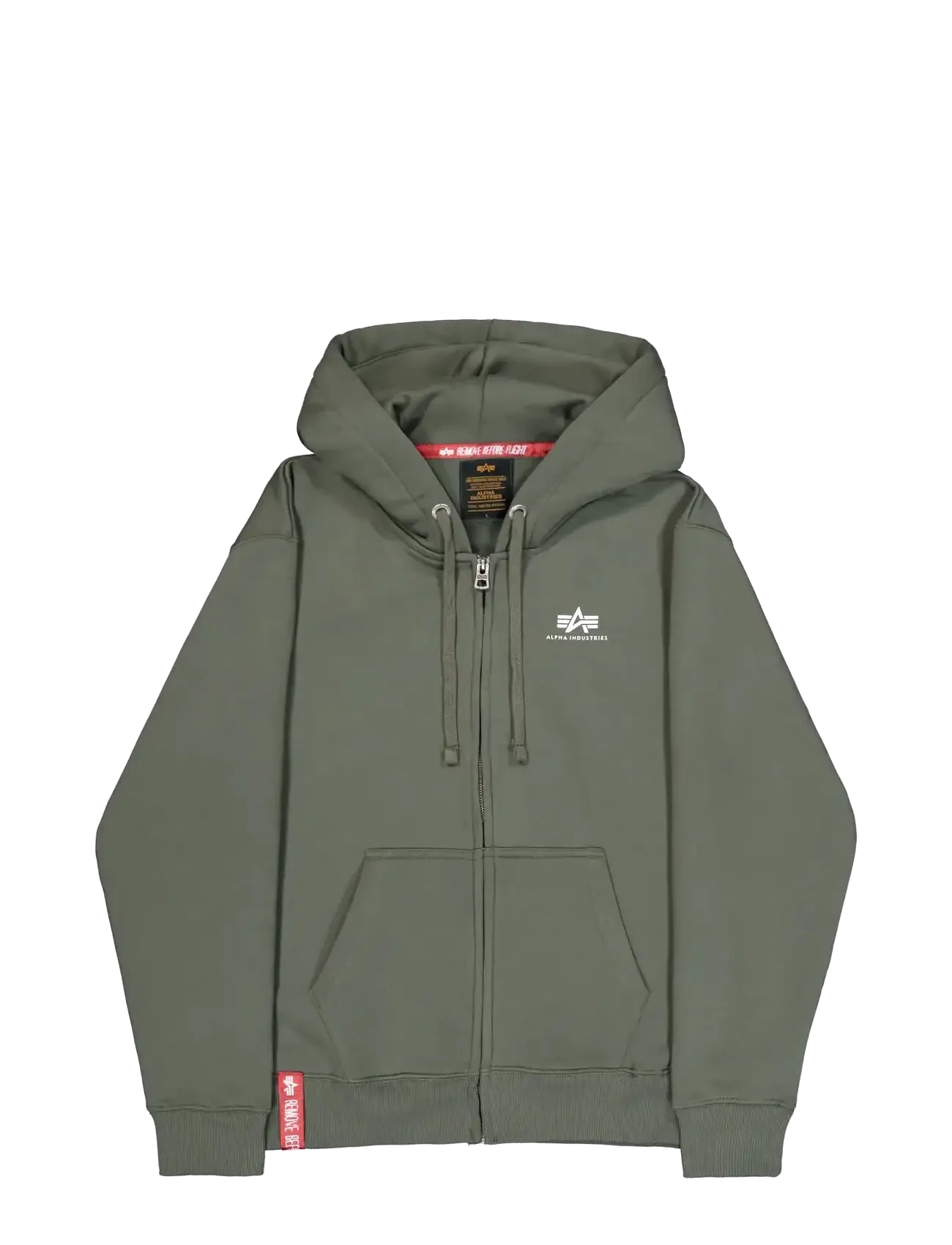 ALPHA INDUSTRIES Basic Zip Hoodie Sl Khaki - M - Herren