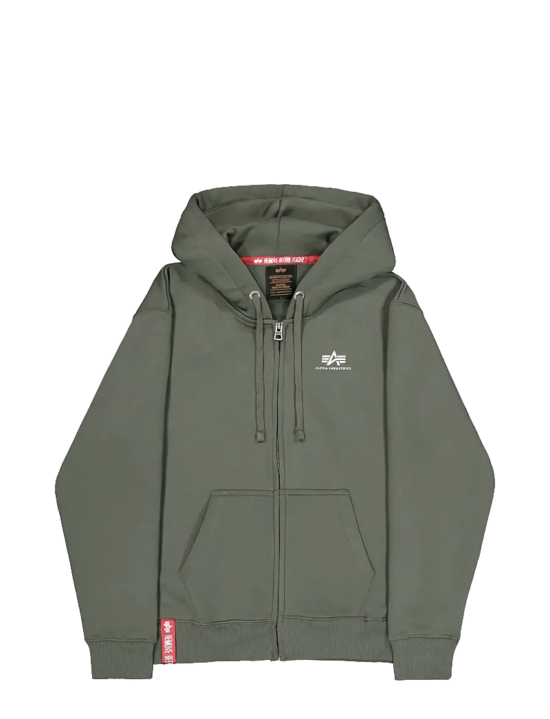 Alpha Industries - Basic Zip Hoodie Small Logo - hupparit - dark olive - 1