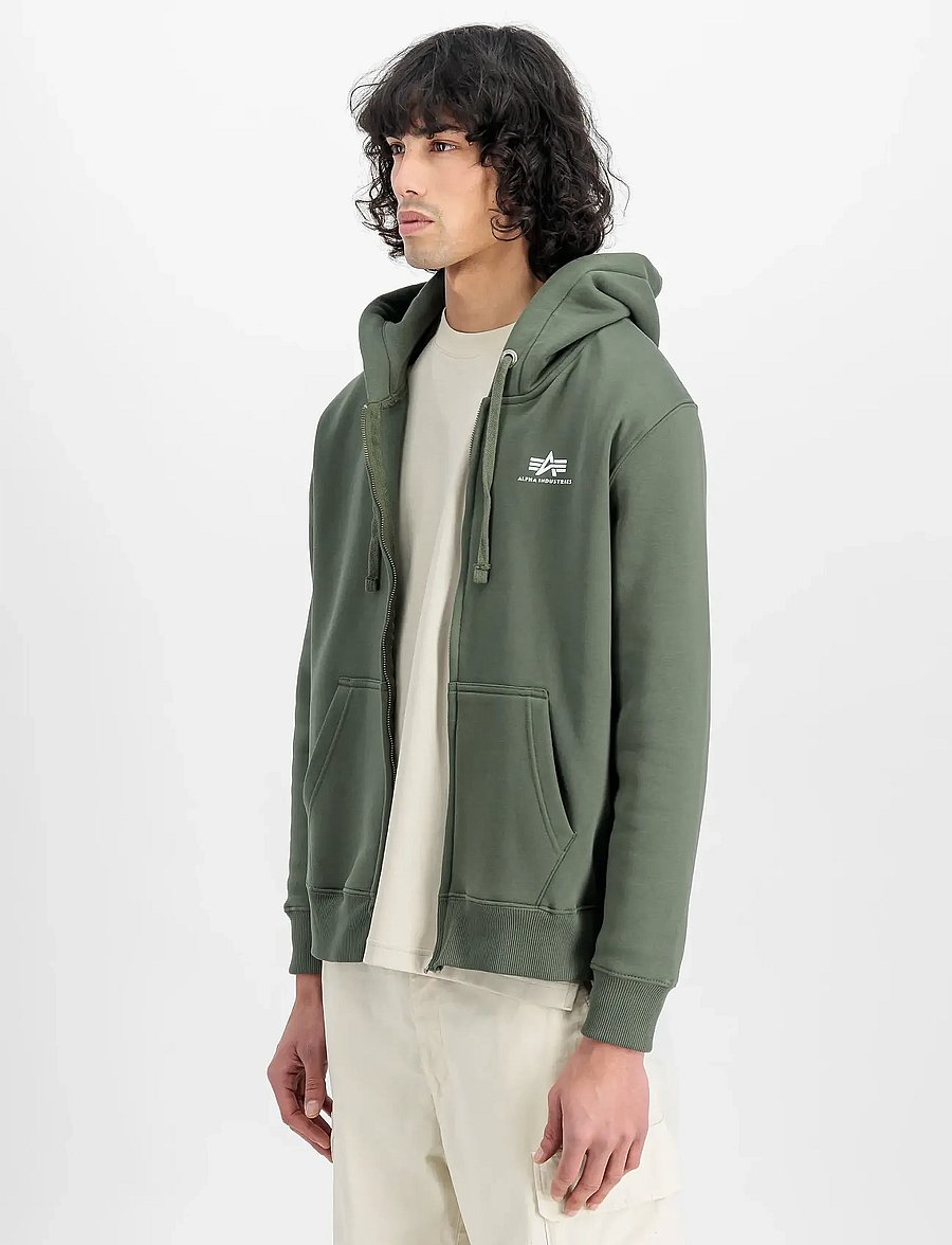 Alpha Industries - Basic Zip Hoodie SL - sweatshirts - dark olive - 0