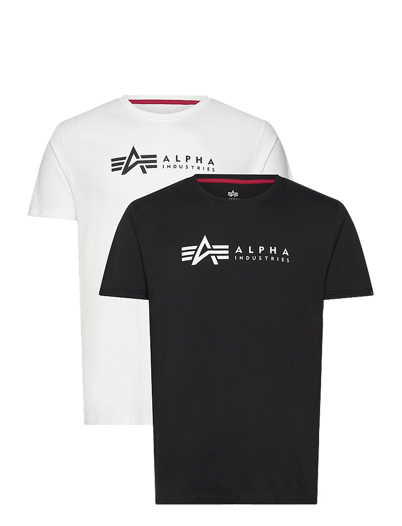 Alpha Industries - Alpha Label T-Shirt 2 Pack - multipack t-shirts - black/white - 0