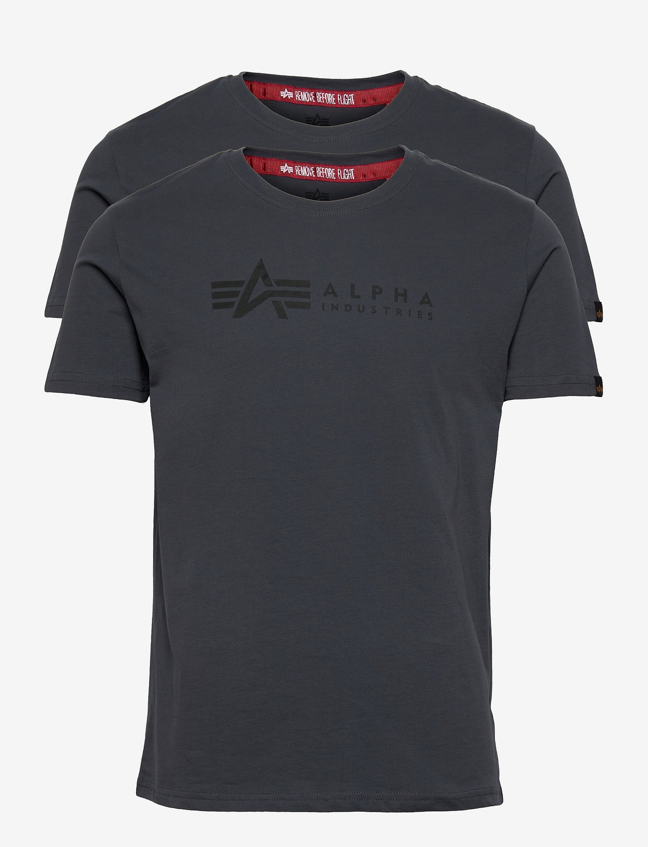 Alpha Industries - Alpha Label T-Shirt 2 Pack - multipack t-shirts - greyblack/black - 0