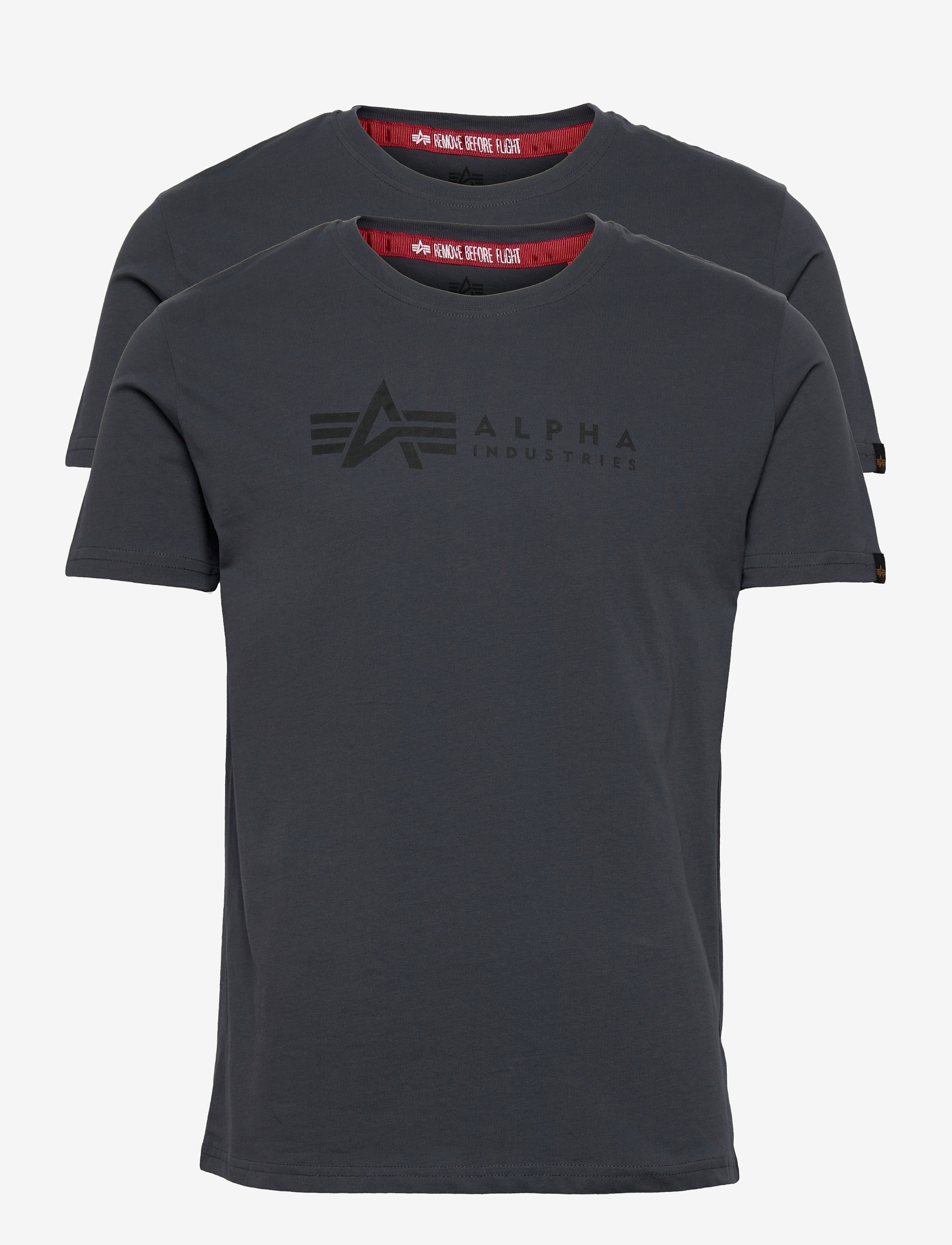 Alpha Label T-Shirt 2 Pack - GREYBLACK/BLACK