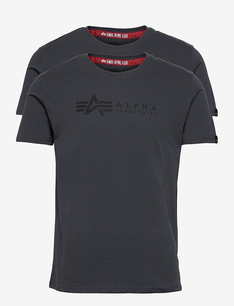 Alpha Industries - Alpha Label T-Shirt 2 Pack - multipack t-shirts - greyblack/black - 0