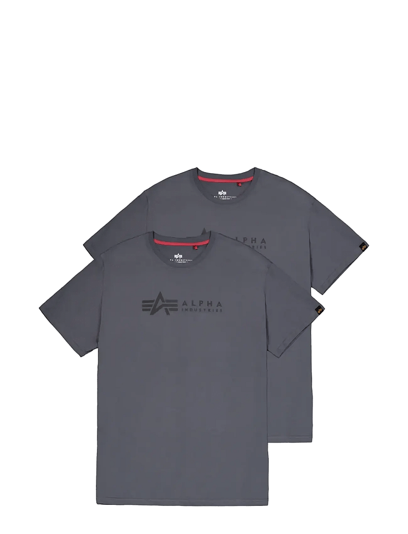 Alpha Industries - Alpha Label T-Shirt 2 Pack - t-shirts im multipack - greyblack/black - 1