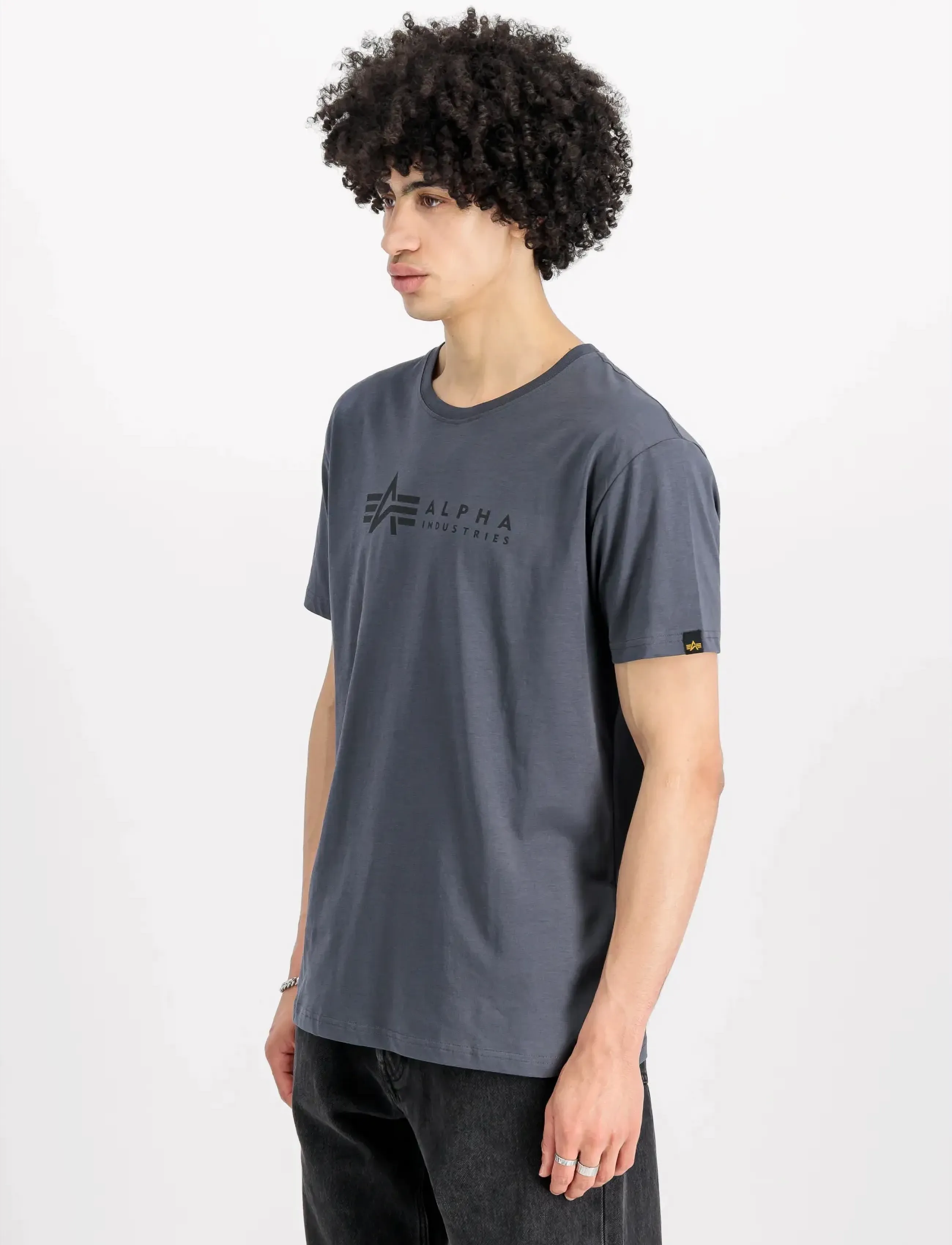 Alpha Industries Alpha Label T-Shirt 2 Pack, S, Grey, T-Shirts > Kortærmede, Herre