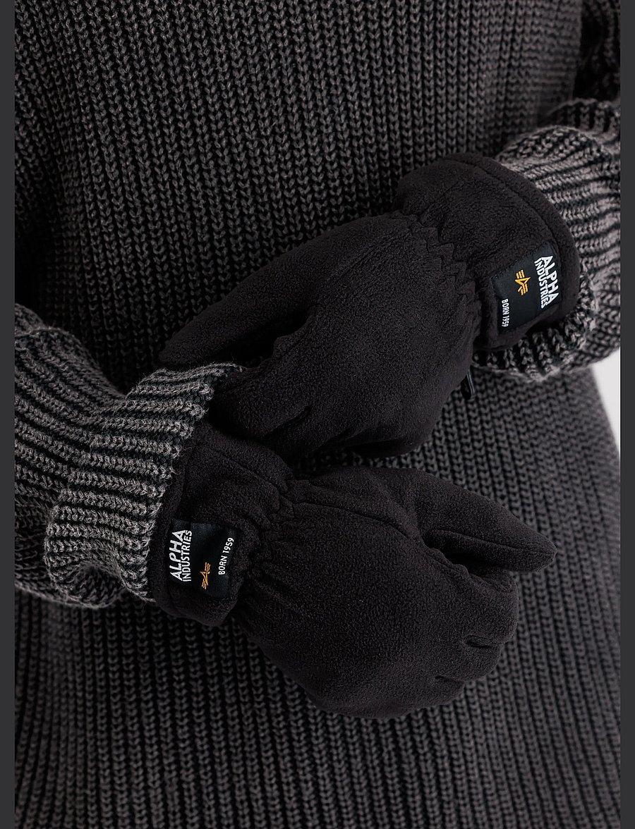 Alpha Industries - Label Fleece Gloves - osta stiili järgi - black - 0
