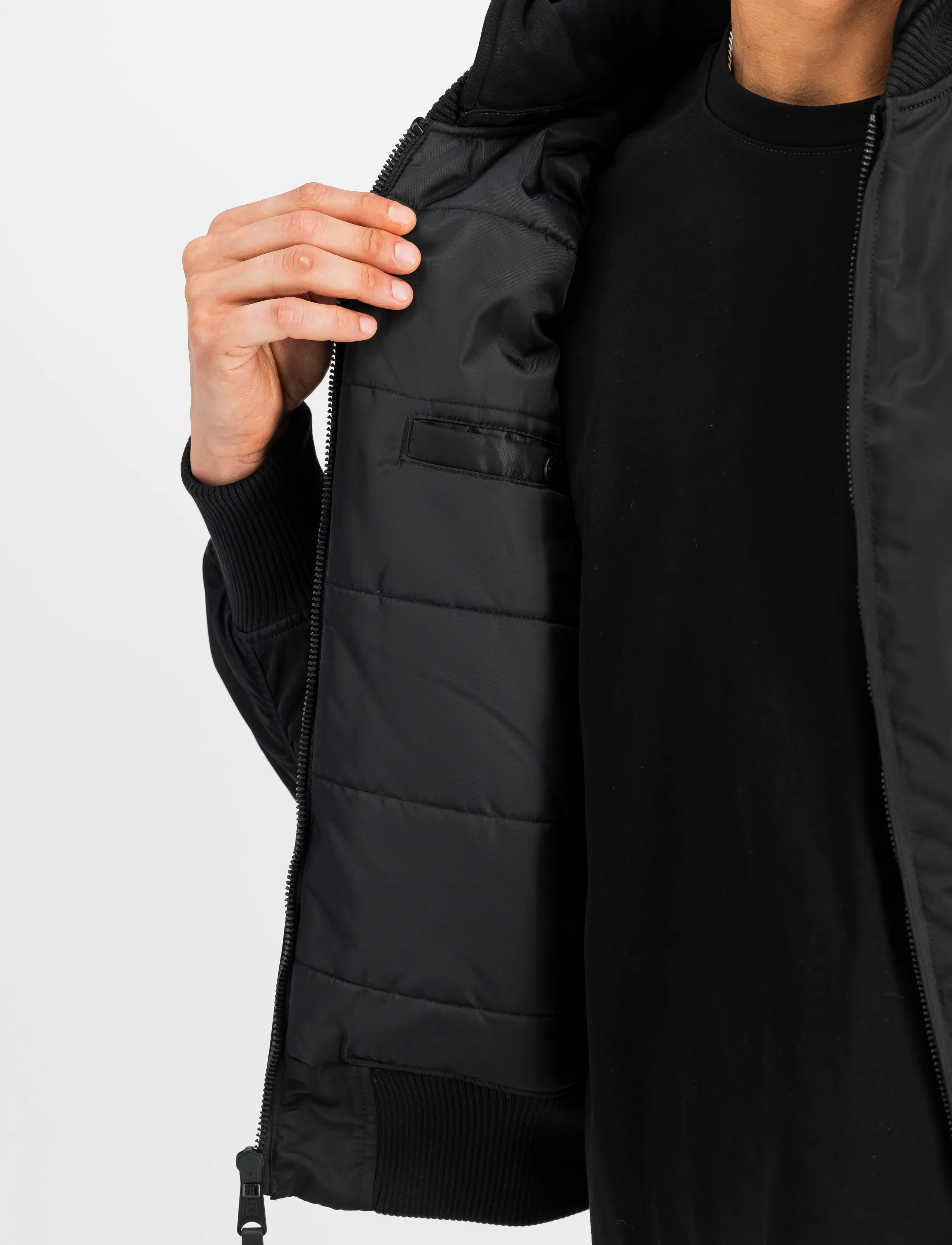 Alpha Industries - MA-1 Zip Hood Backprint - black/reflective - 4