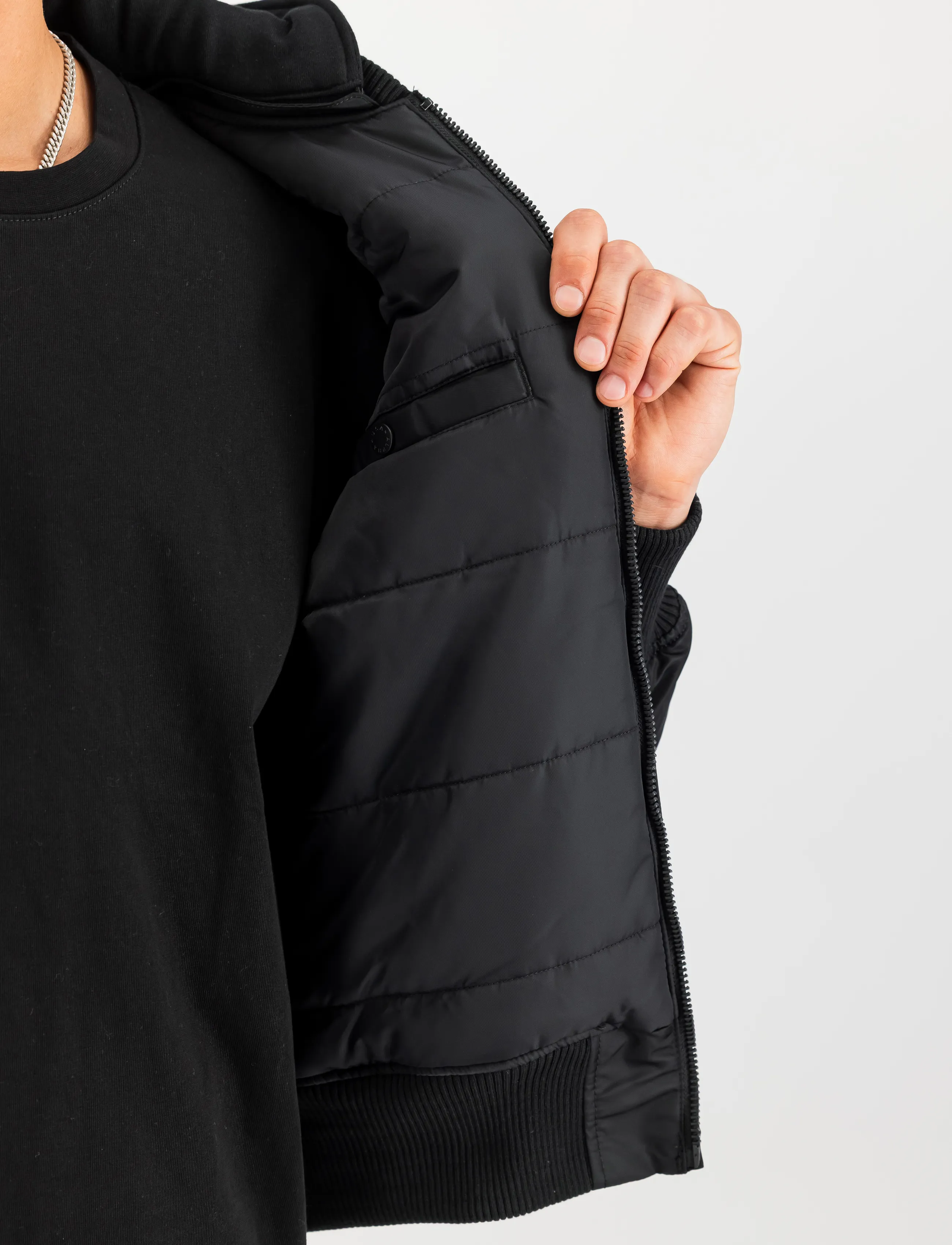 Alpha Industries - MA-1 Zip Hood Backprint - black/reflective - 5