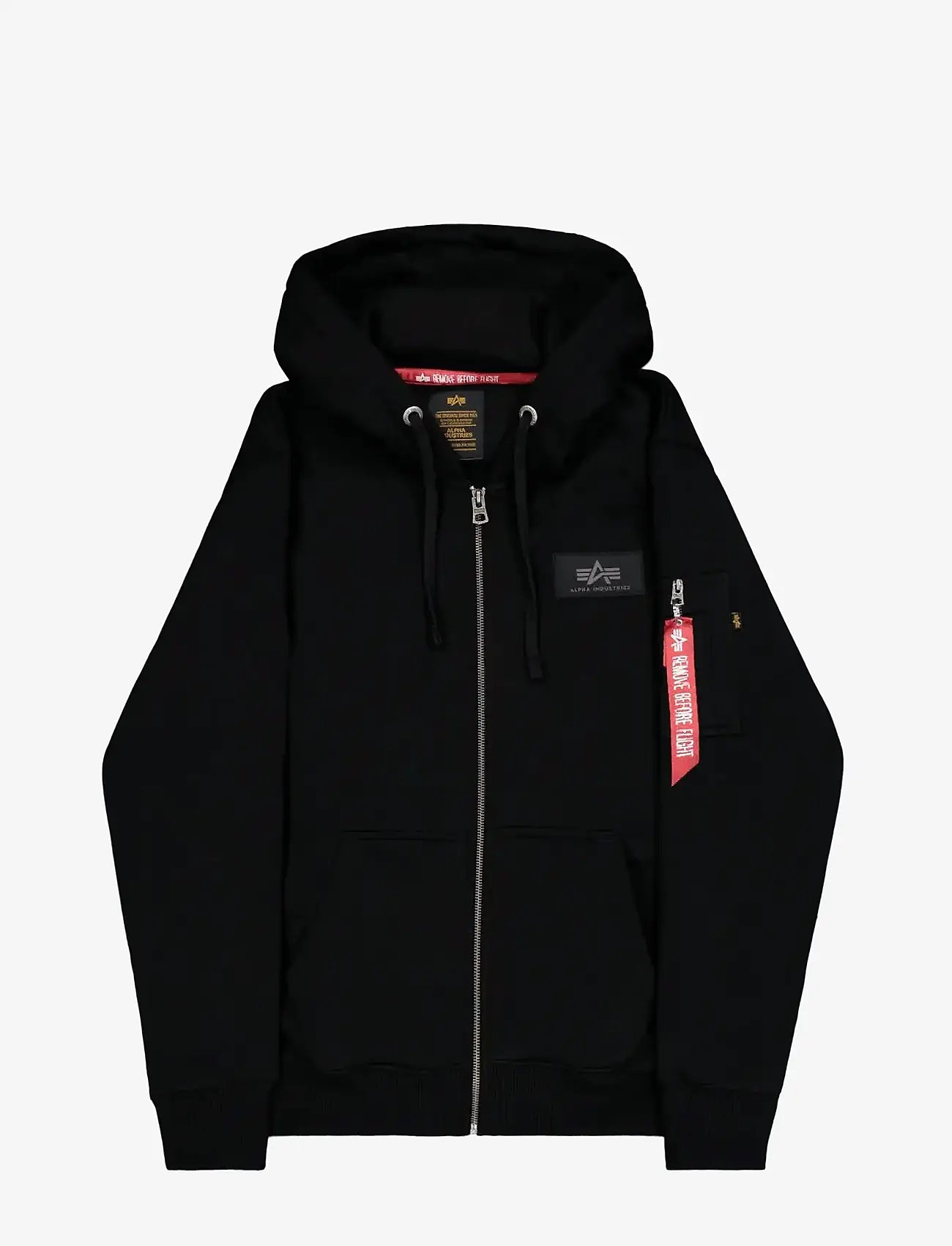 Alpha Industries - Back Print Zip Hoodie - hoodies - black - 0