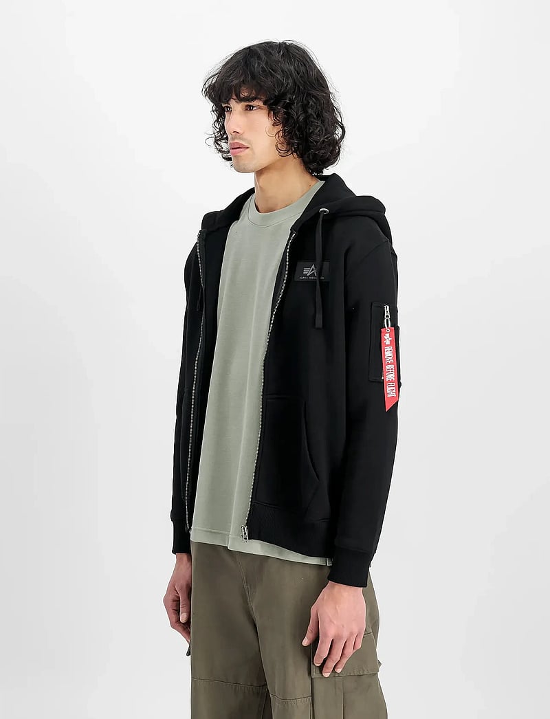 Zip Hoodie Jacke Mit Backprint Alpha Industries Back Print Zip