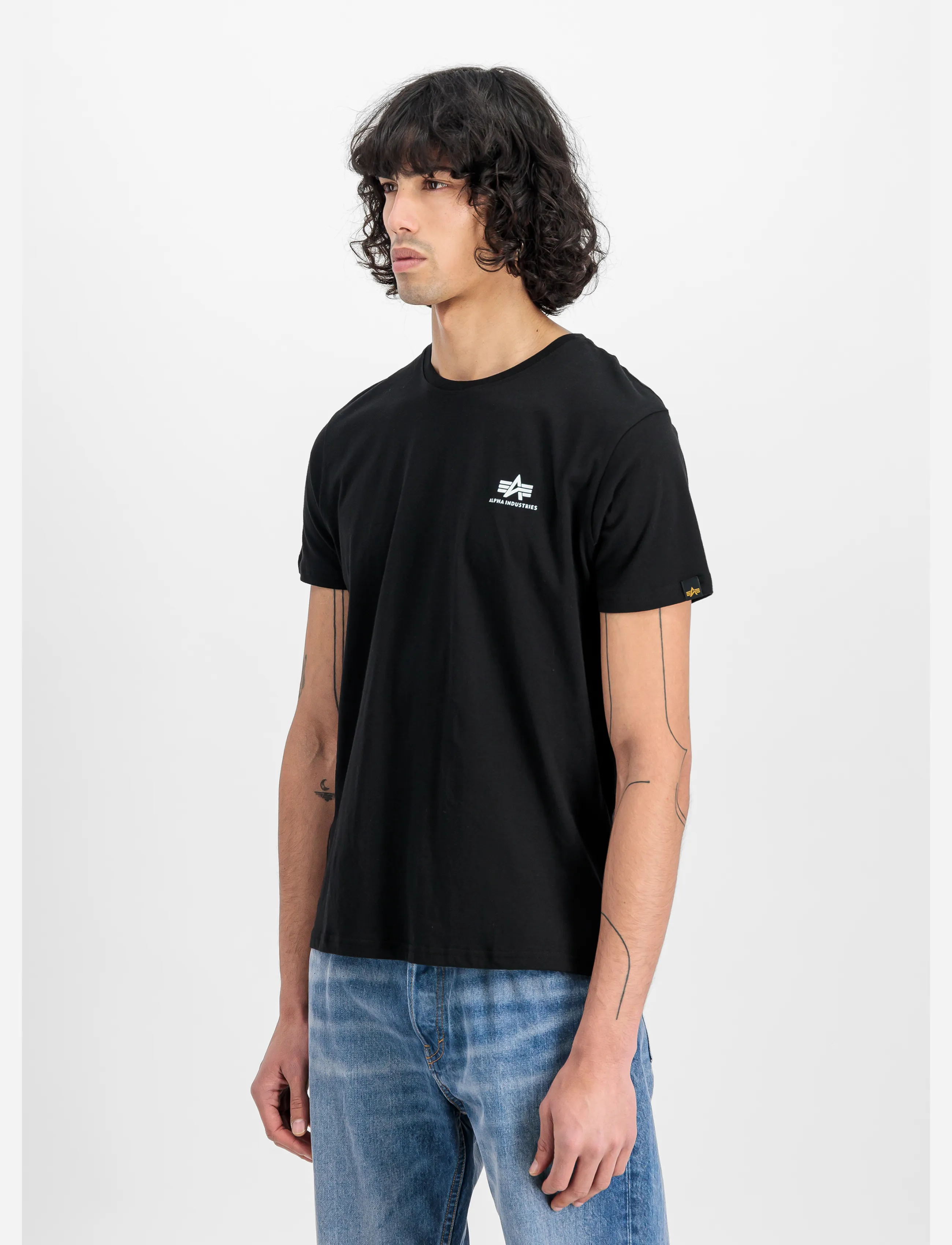 Alpha Industries Backprint T-Shirt - Kläder - BLACK / black