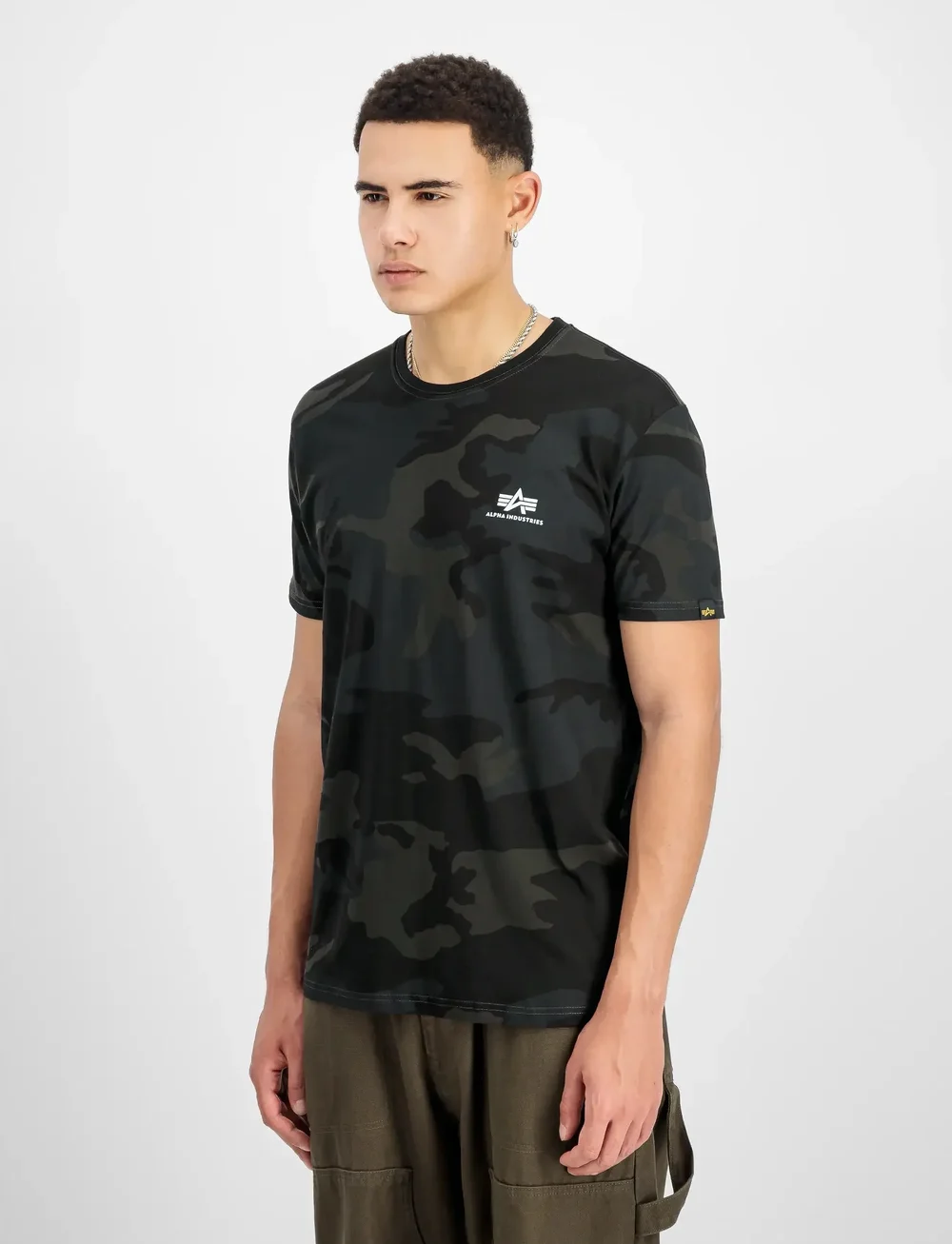 Alpha Industries - Backprint T Camo - kortärmade t-shirts - black camo - 0