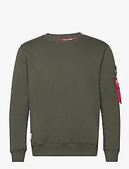 Alpha Industries - USN Blood Chit Sweater - hættetrøjer - dark olive - 0