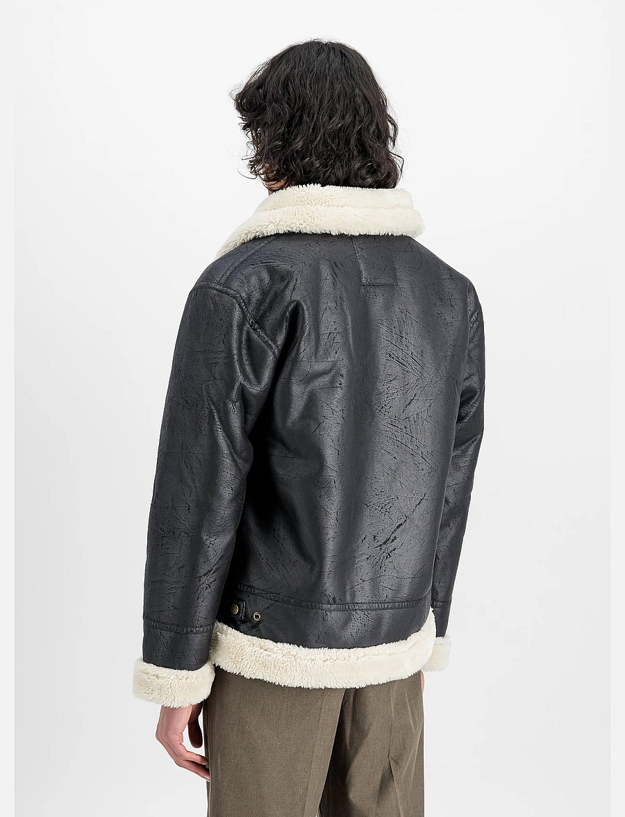 Alpha Industries - B-3 Faux Leather - vinterjackor - black - 3
