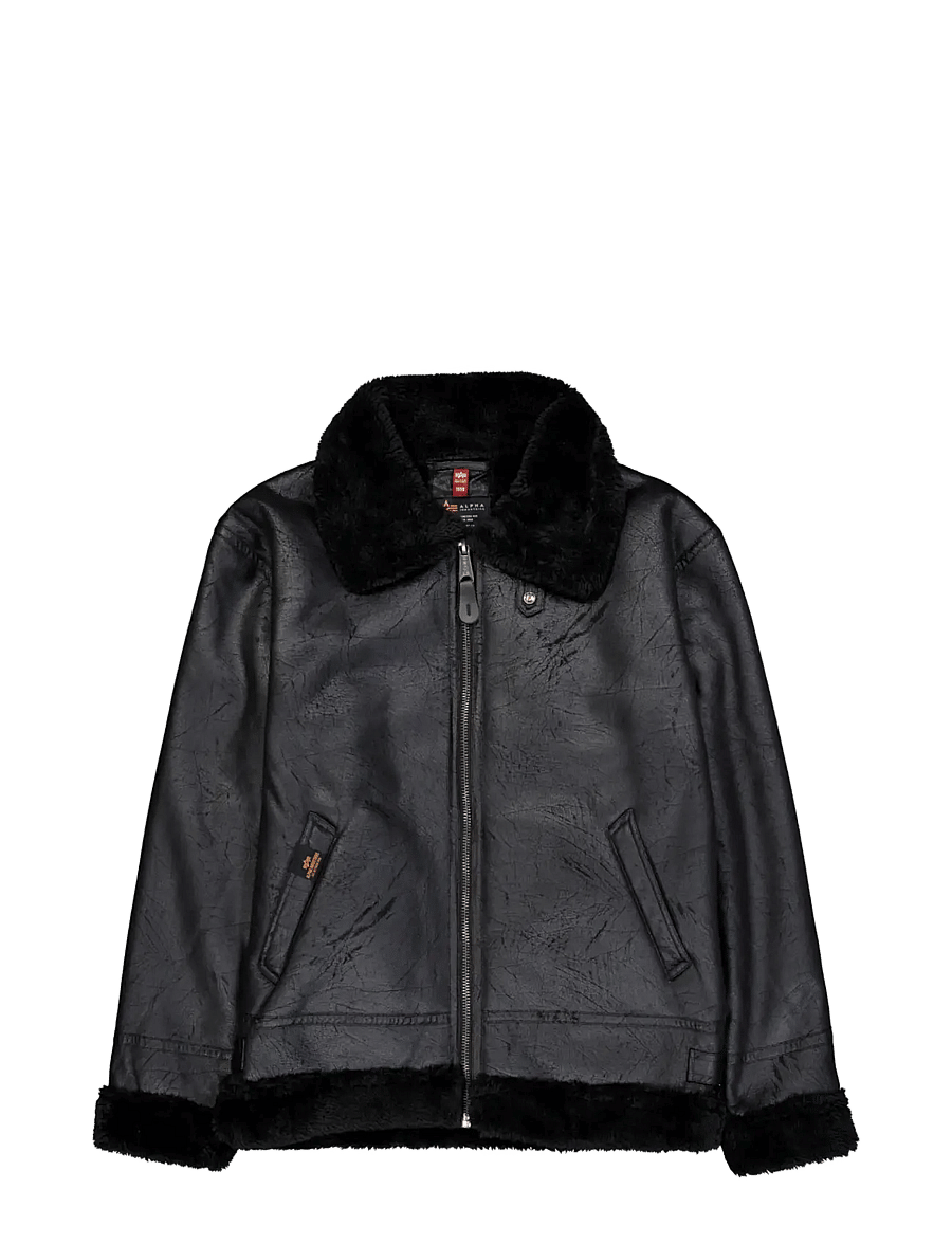 Alpha Industries - B-3 Faux Leather - winterjacken - black/black - 1