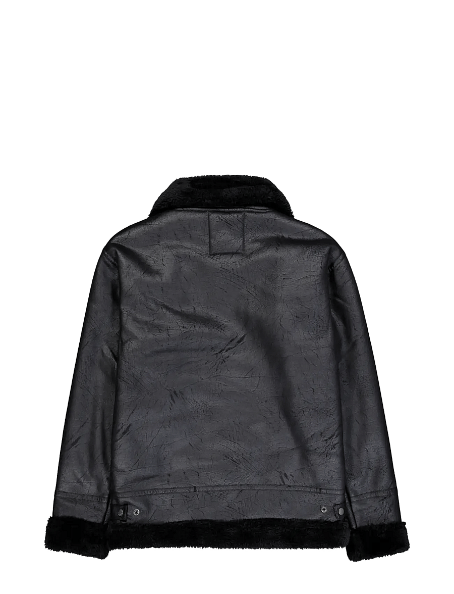 Alpha Industries - B-3 Faux Leather - winterjacken - black/black - 2