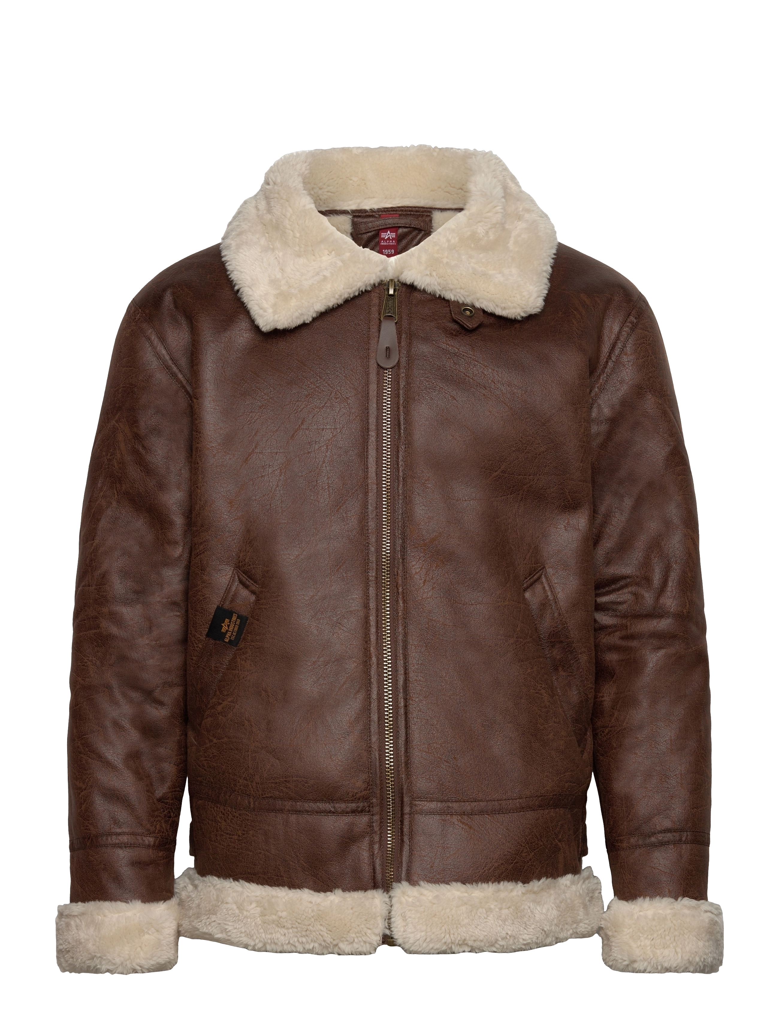 Alpha Industries B3 FL - Lederjacken - BROWN / brown