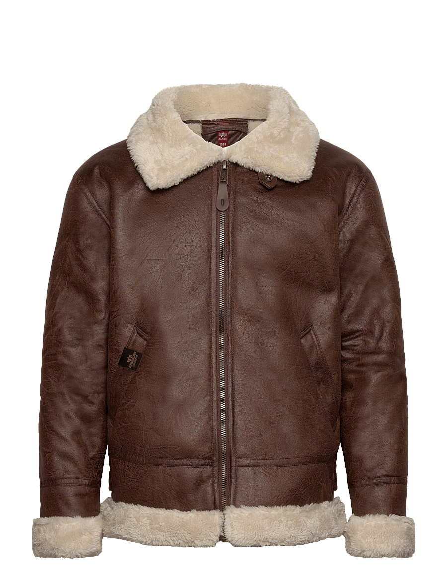 Alpha Industries - B-3 Faux Leather - vinterjackor - brown - 1
