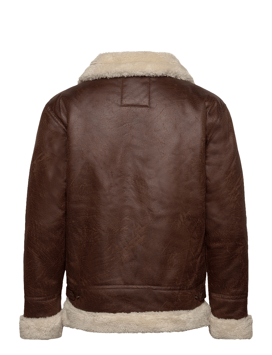 Alpha Industries - B-3 Faux Leather - vinterjackor - brown - 2