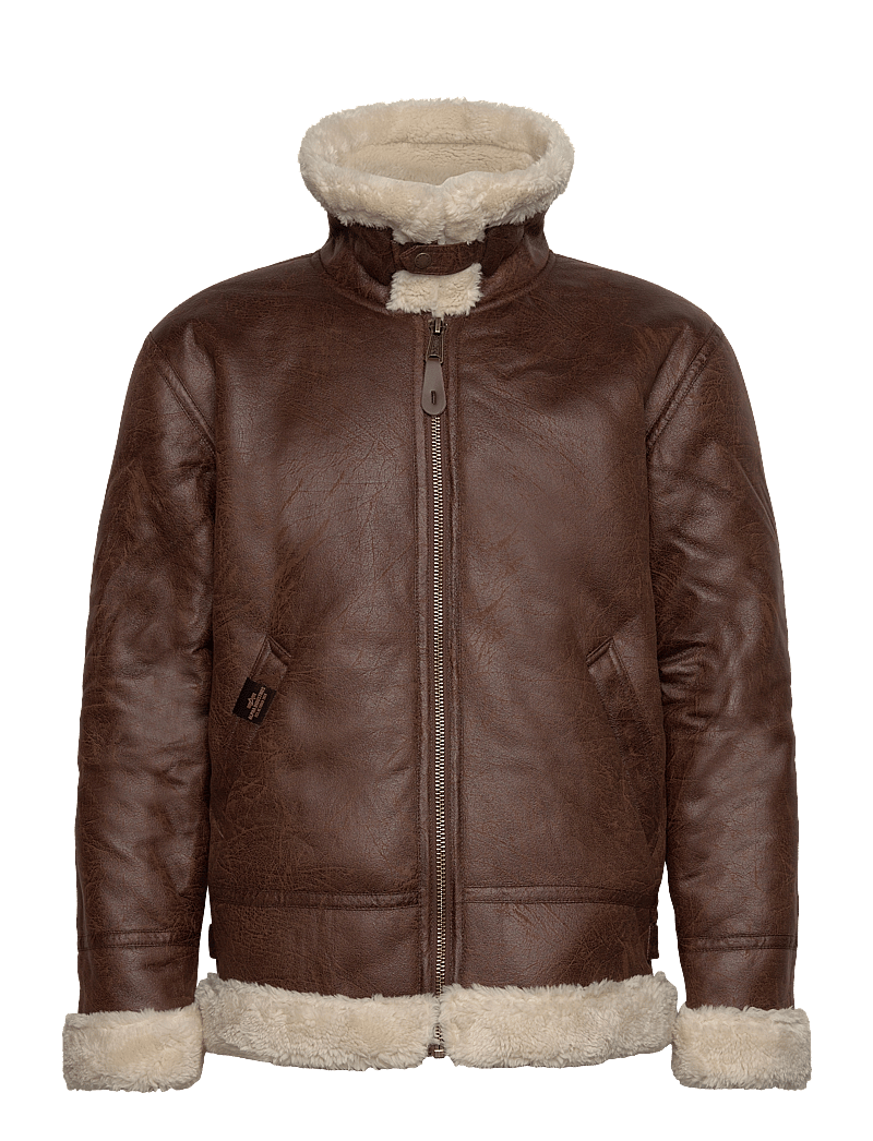 Alpha Industries - B-3 Faux Leather - efterårsjakker - brown - 2