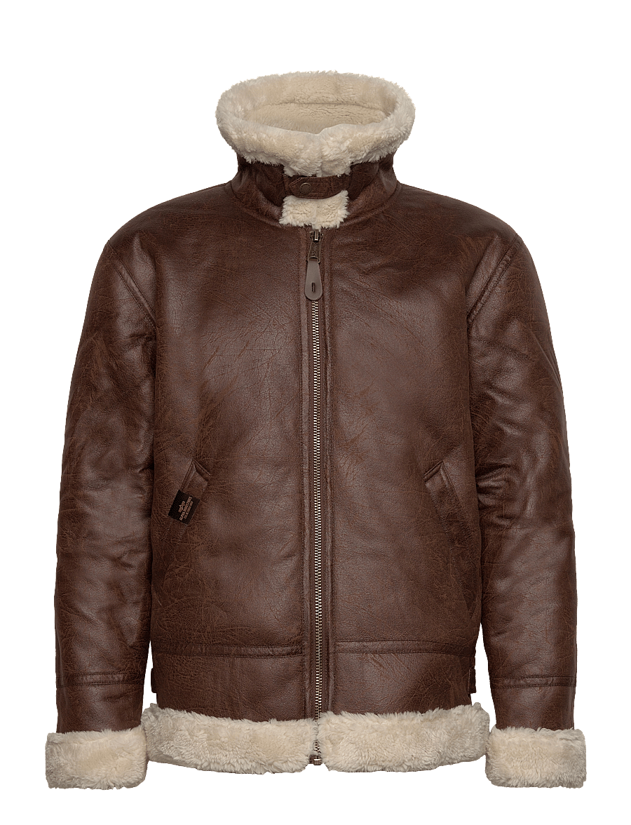 Alpha Industries - B-3 Faux Leather - vinterjackor - brown - 3