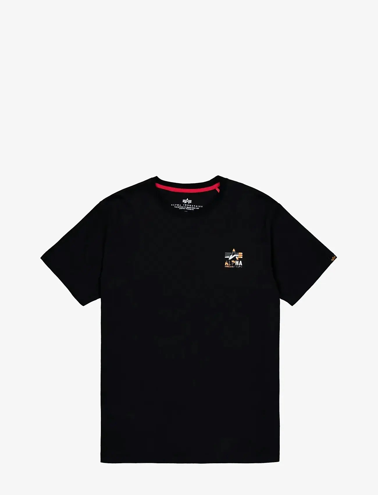 Alpha Industries - Camo Logo Puff Print Back Print T - kortærmede t-shirts - black - 1