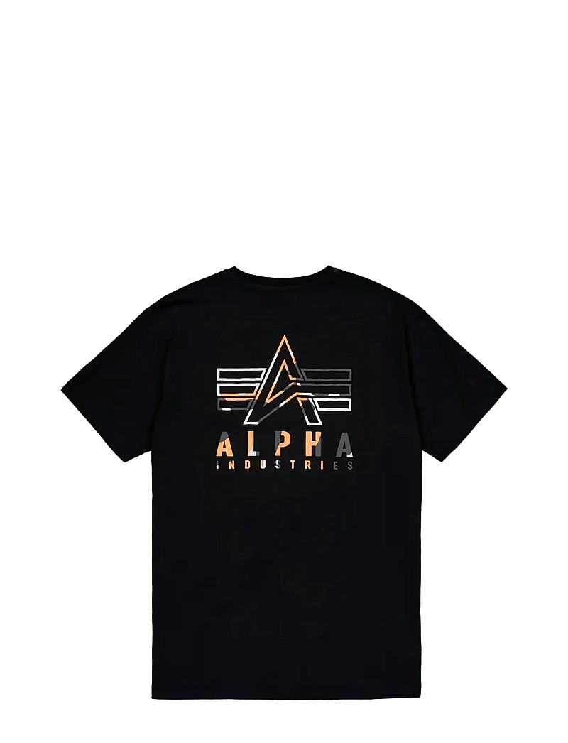 Alpha Industries - Camo Logo Puff Print Back Print T - short-sleeved t-shirts - black - 2