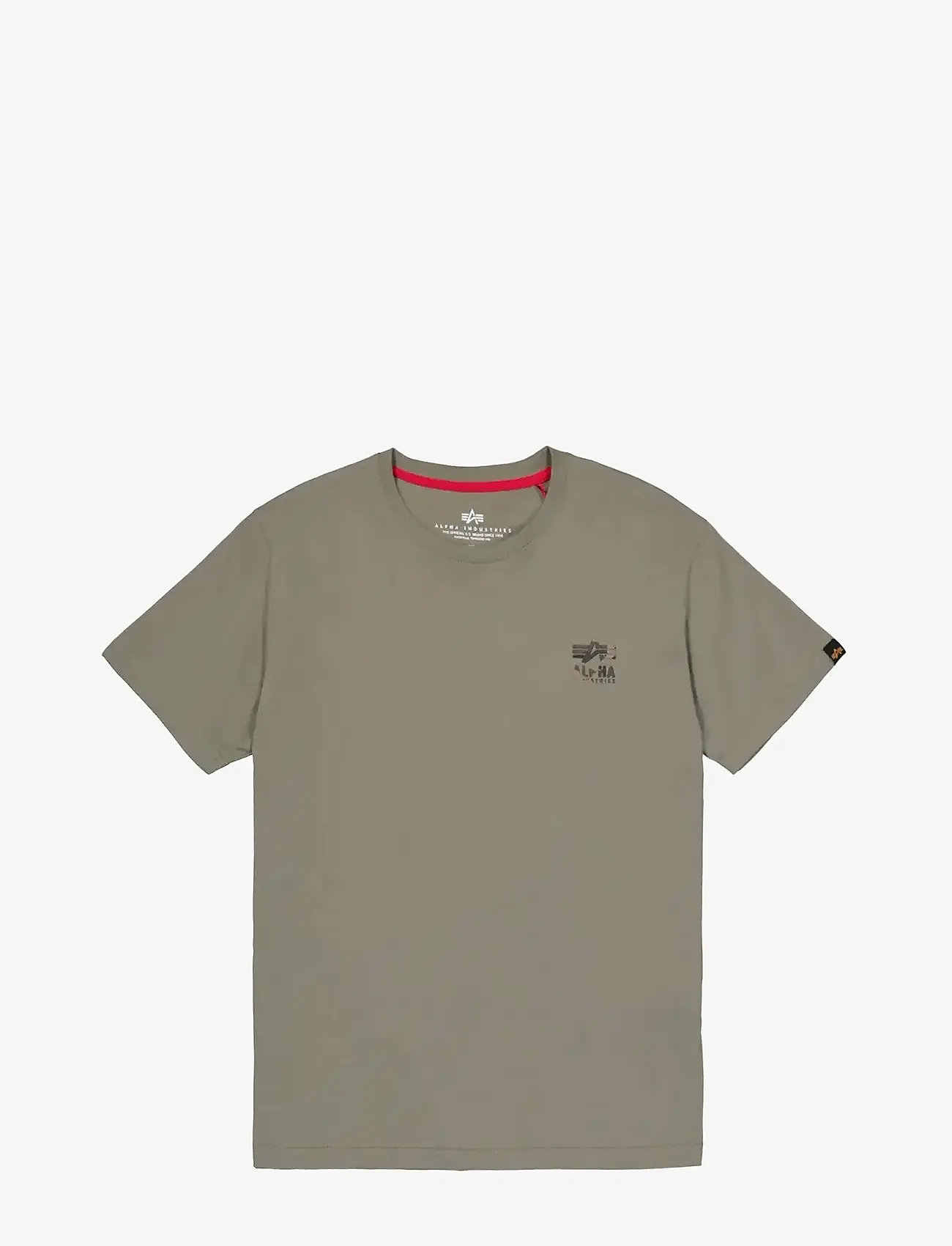 Alpha Industries - Camo Logo Puff Print Back Print T - herbstliche kleidung - olive - 0