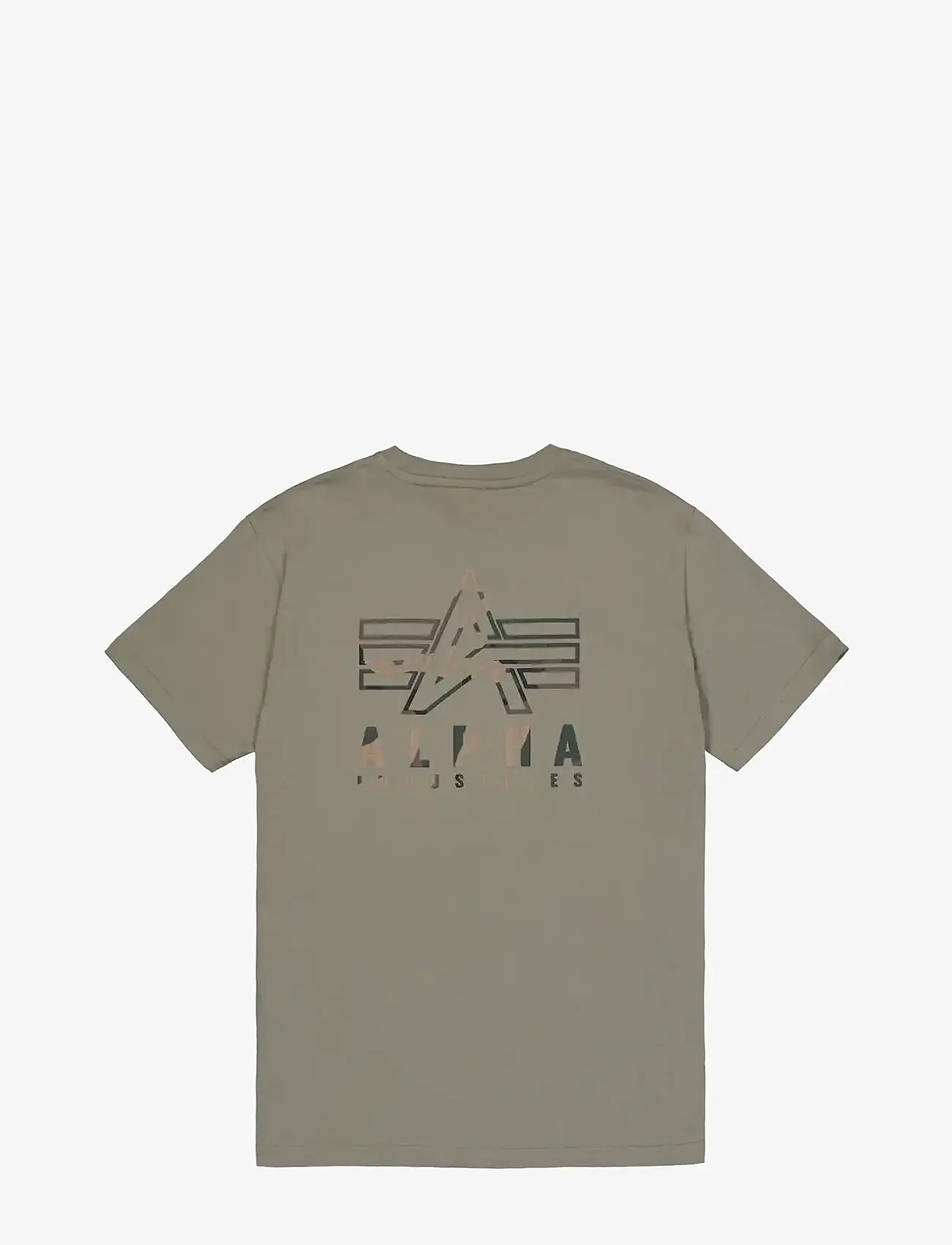 Alpha Industries - Camo Logo Puff Print Back Print T - herbstliche kleidung - olive - 1