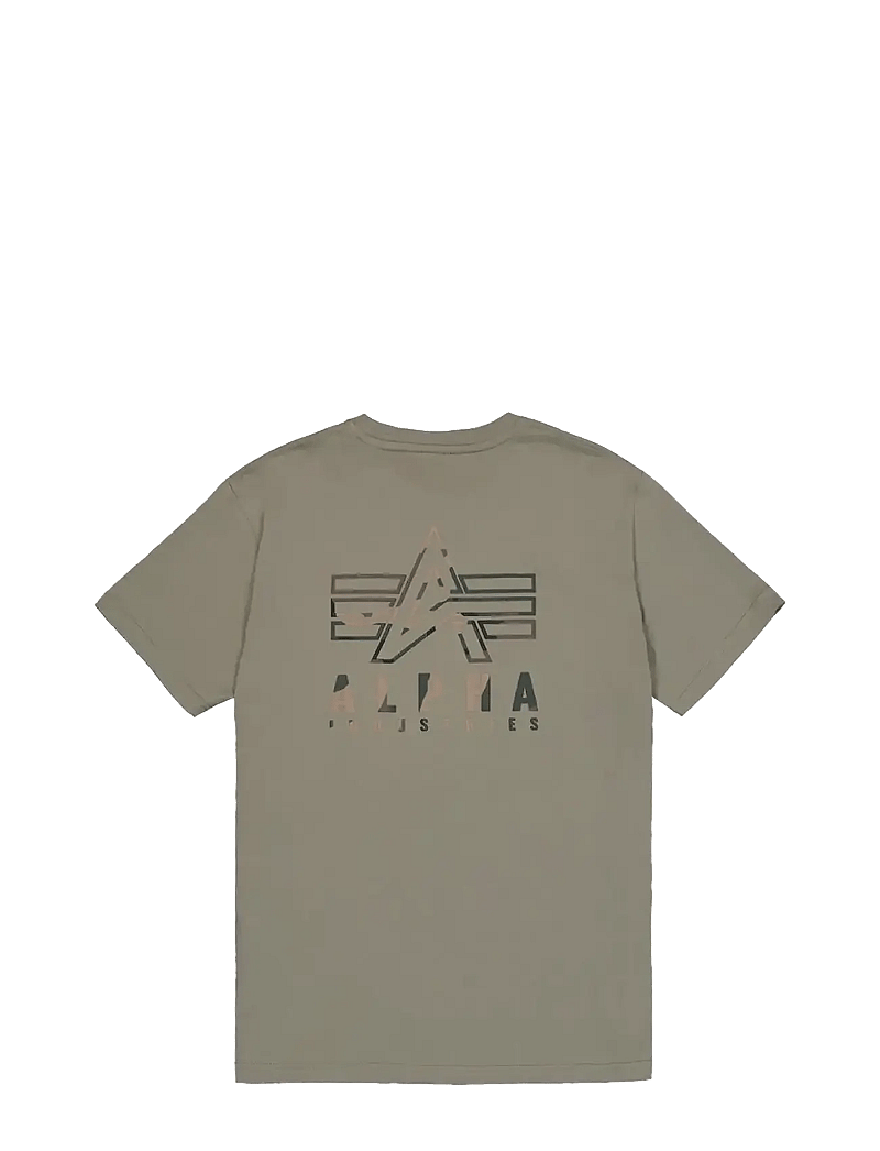 Alpha Industries - Camo Logo Puff Print Back Print T - kurzärmelig - olive - 2
