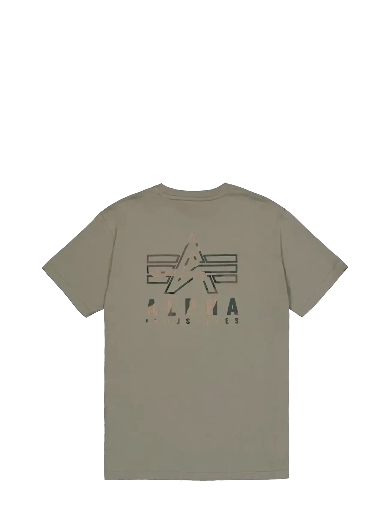 Alpha Industries - Camo Logo Puff Print Back Print T - kortärmade t-shirts - olive - 2
