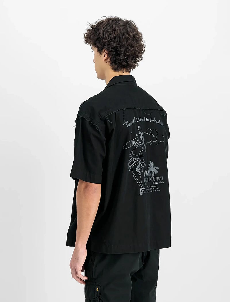 Alpha Industries - Aloha Safari Shirt - kurzarmhemden - black - 3