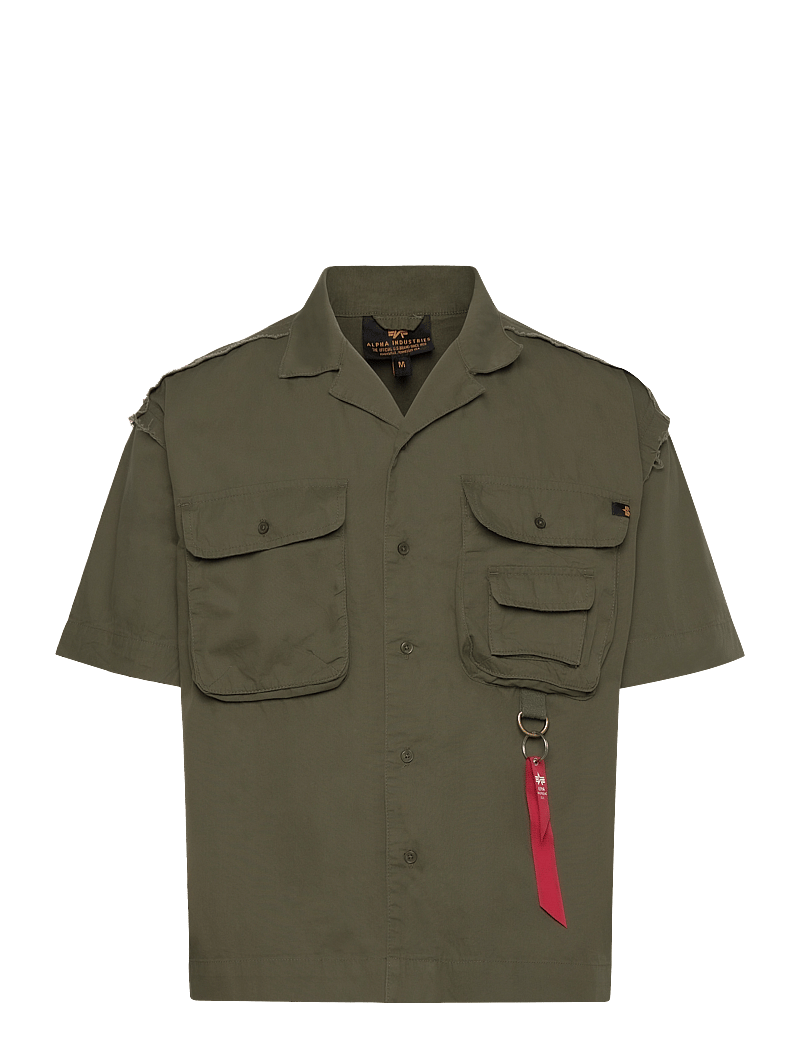 Alpha Industries - Aloha Safari Shirt - kurzarmhemden - dark olive - 1