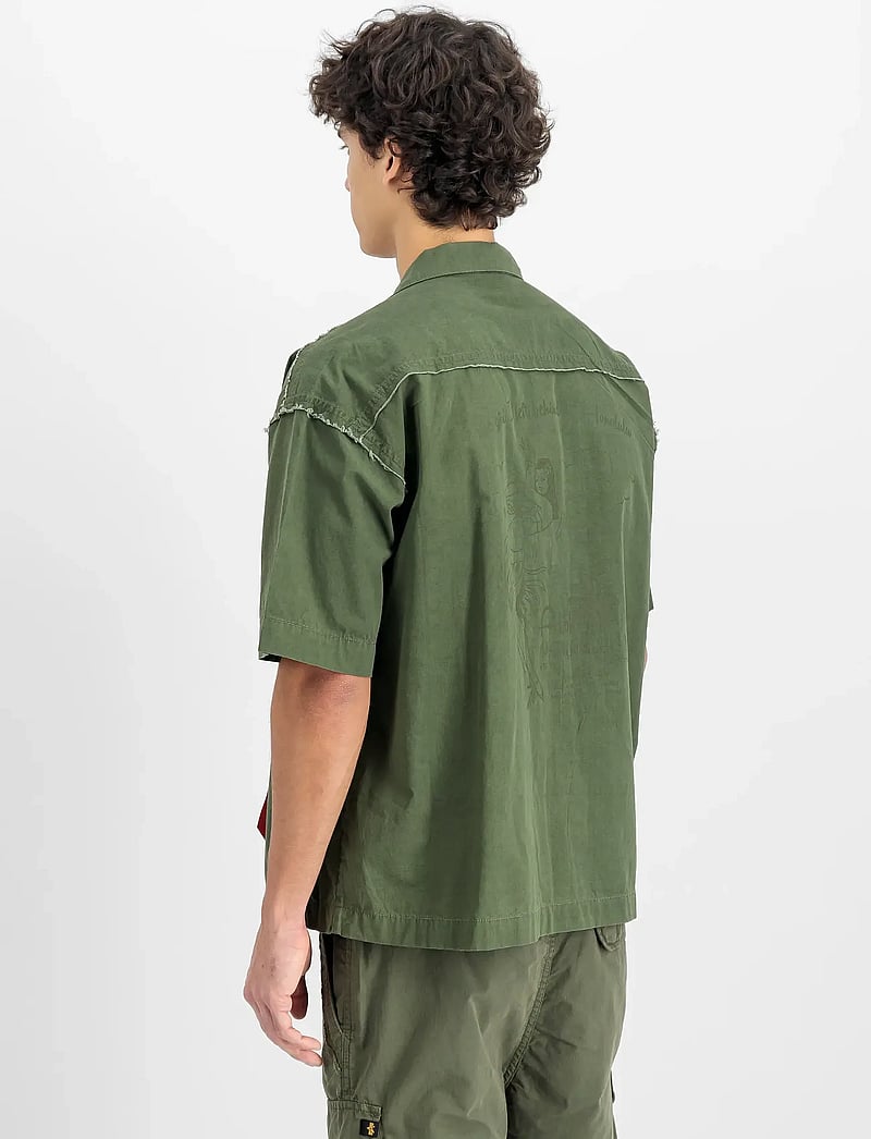 Alpha Industries - Aloha Safari Shirt - kurzarmhemden - dark olive - 3