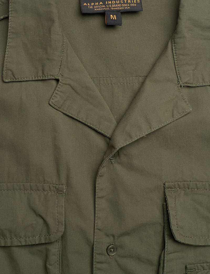 Alpha Industries - Aloha Safari Shirt - kurzarmhemden - dark olive - 4