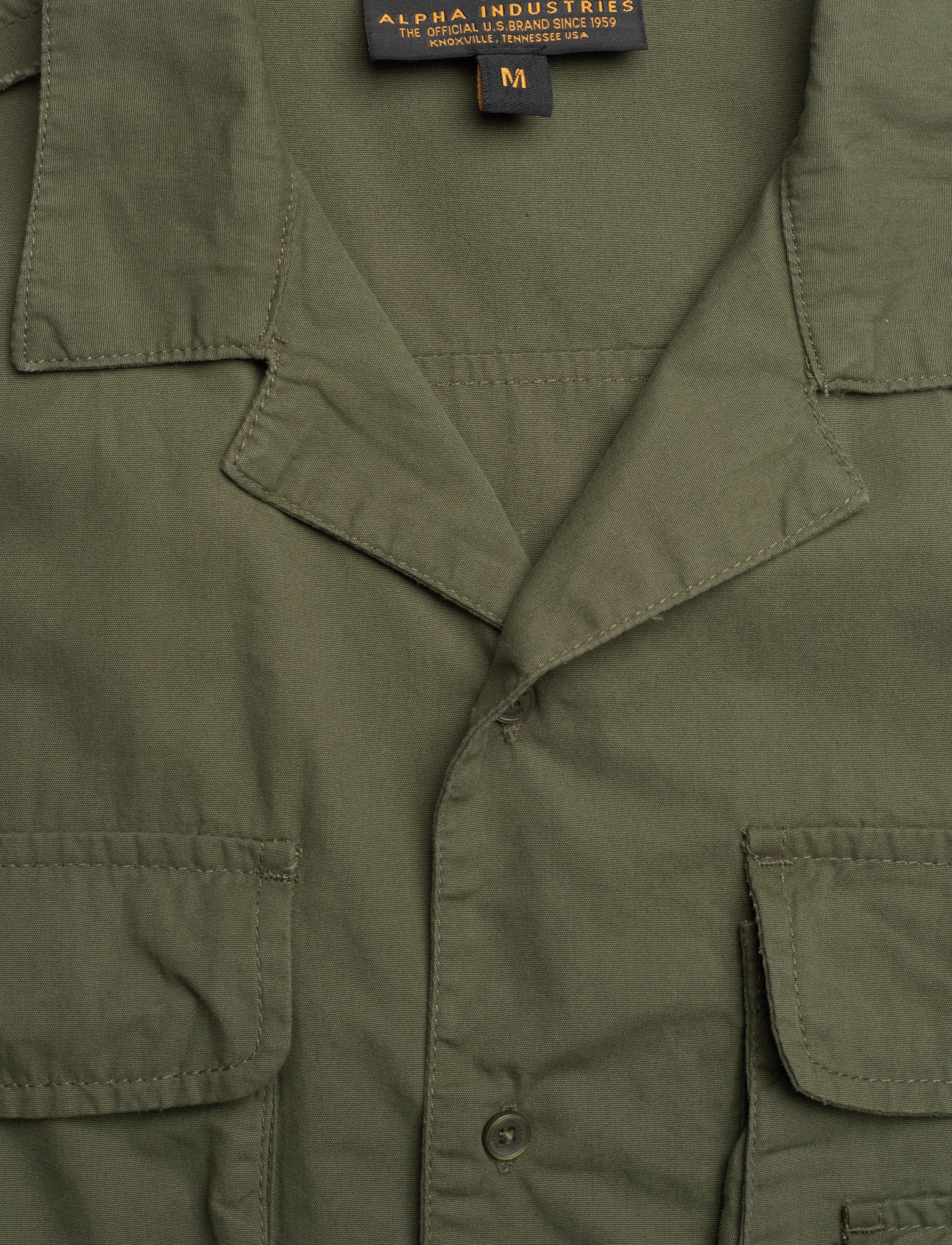 Alpha Industries - Aloha Safari Shirt - kortärmade skjortor - dark olive - 4