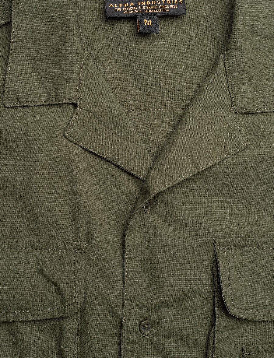 Alpha Industries - Aloha Safari Shirt - kurzarmhemden - dark olive - 4