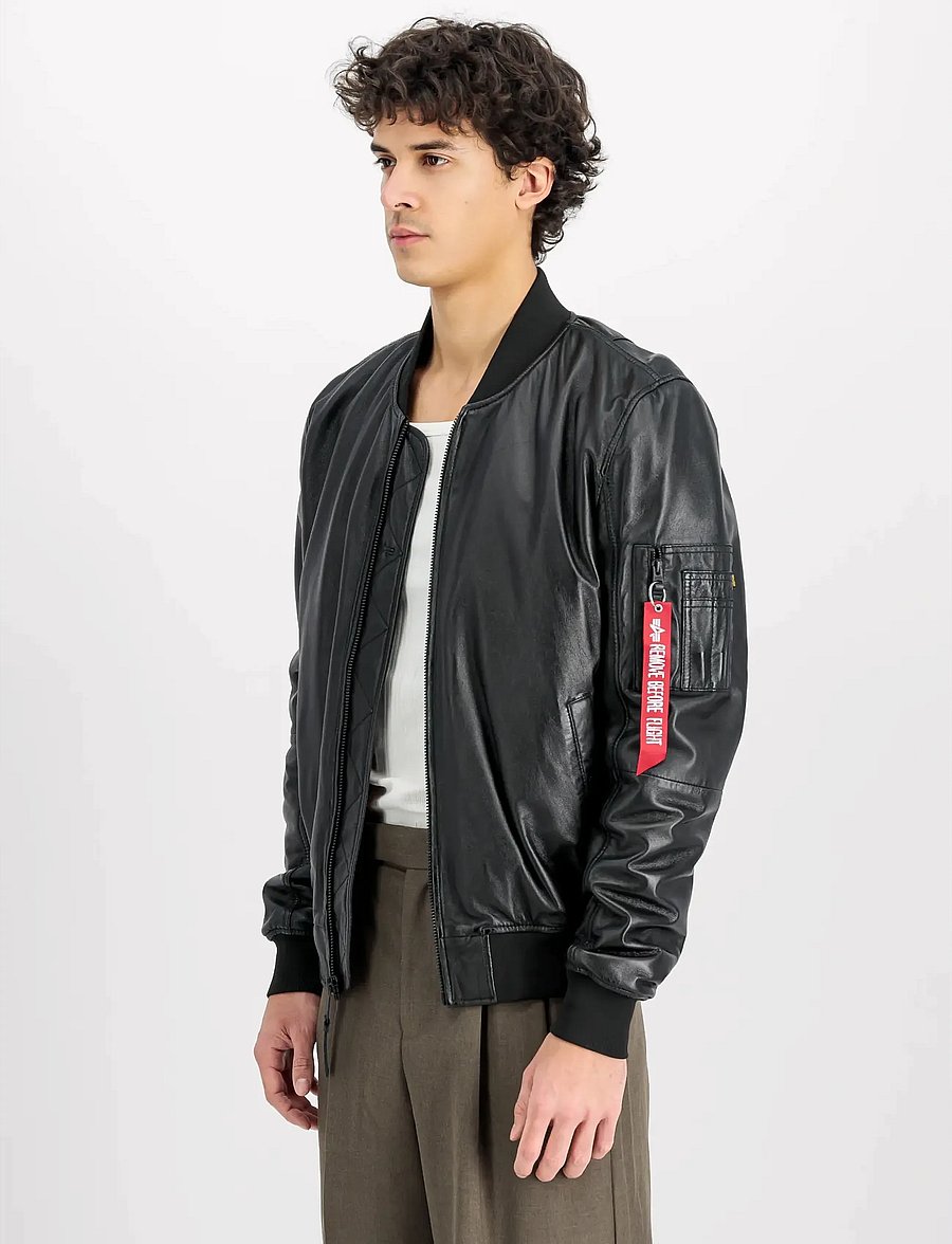 Alpha Industries - MA-1 Leather - kurtki wiosenne - black - 0