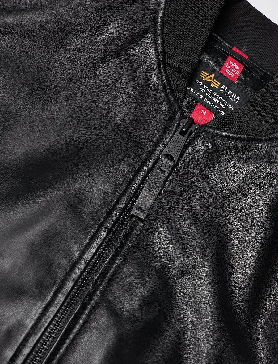 Alpha Industries - MA-1 Leather - kurtki wiosenne - black - 4