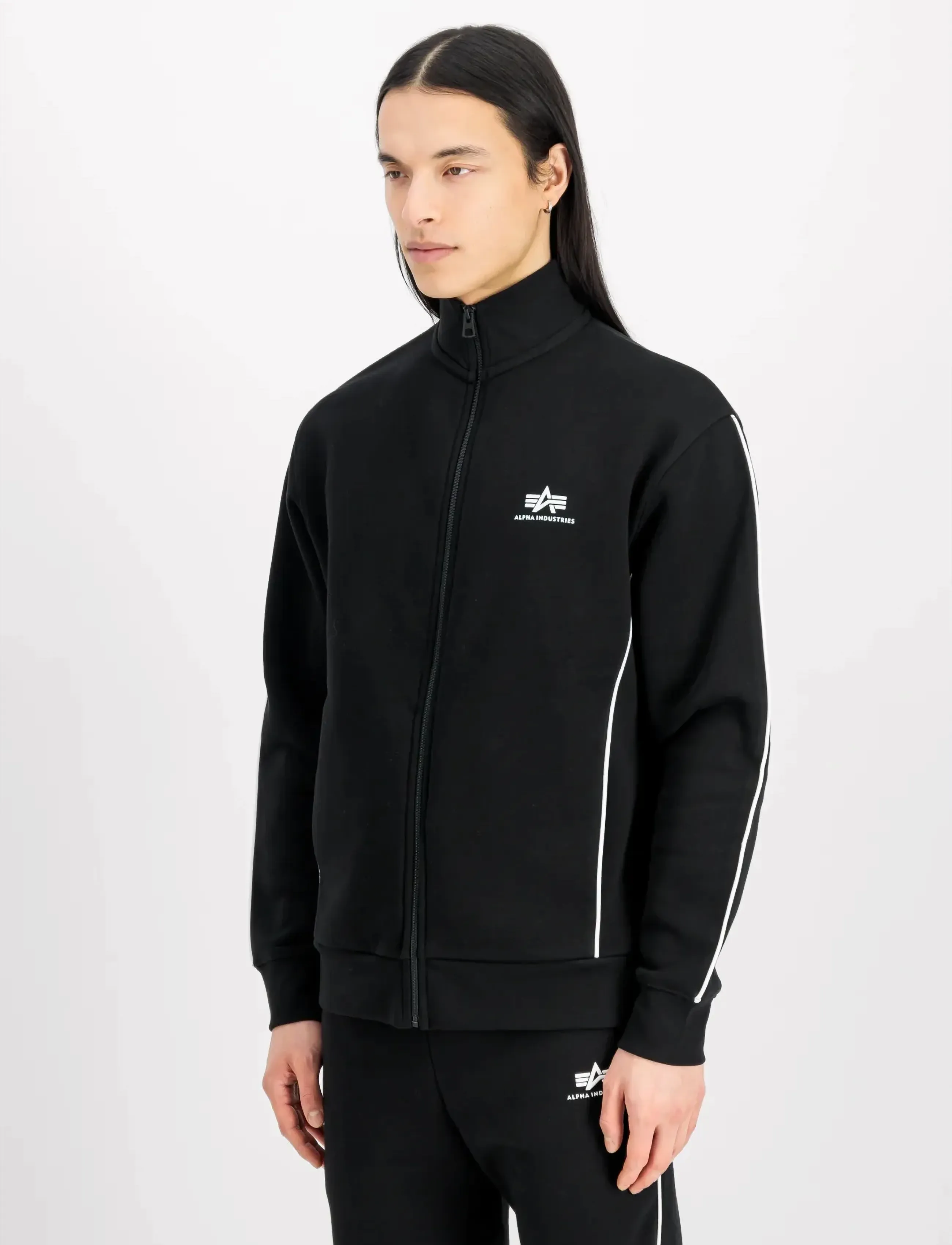 Alpha Industries Track Suit Sl Jacket, S, Black, Sweatshirts & Hættetrøjer > Sweatshirts, Herre