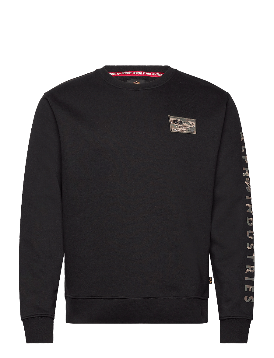 Alpha Industries - Camo Sleeve Sweatshirt - shoppa efter stil - black - 1