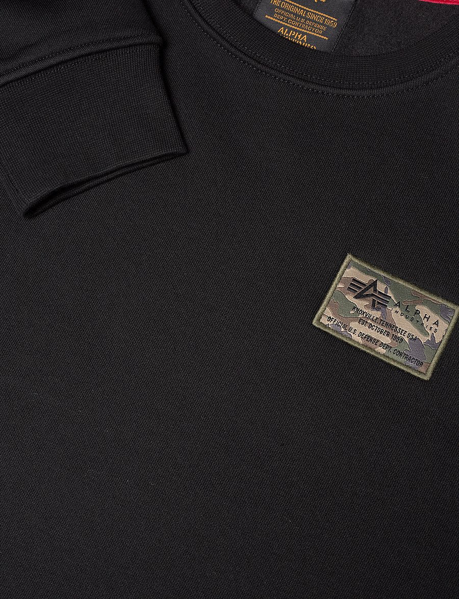 Alpha Industries - Camo Sleeve Sweatshirt - shoppa efter stil - black - 4